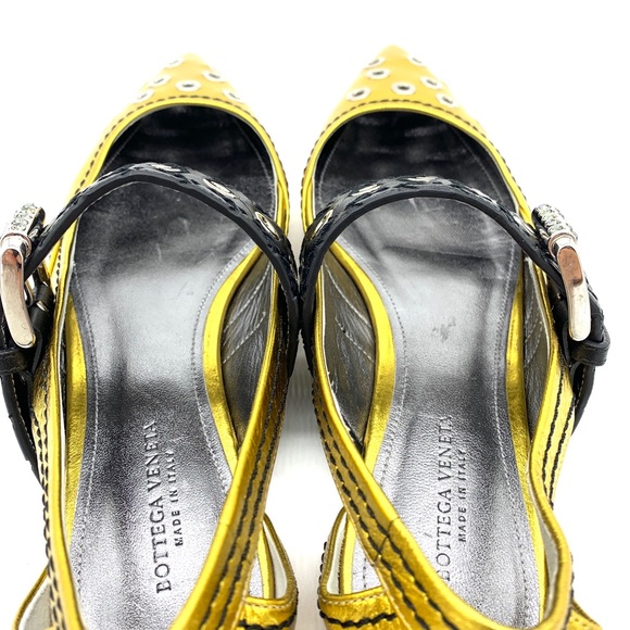 Bottega Veneta Gold Leather Ballet Flats Buckle Strap - Picture 8 of 11